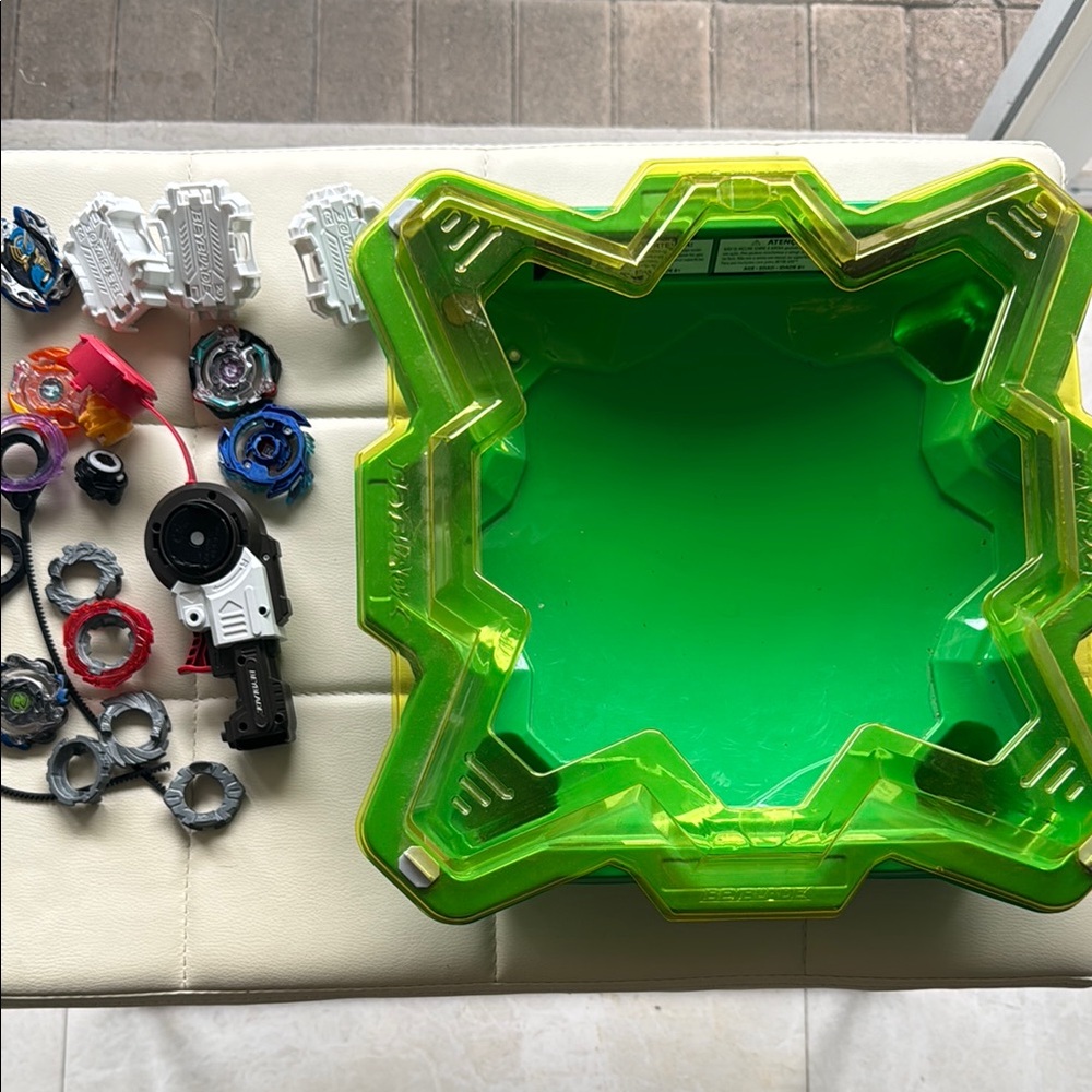 Green Beyblade Burst Stadium with Accessories